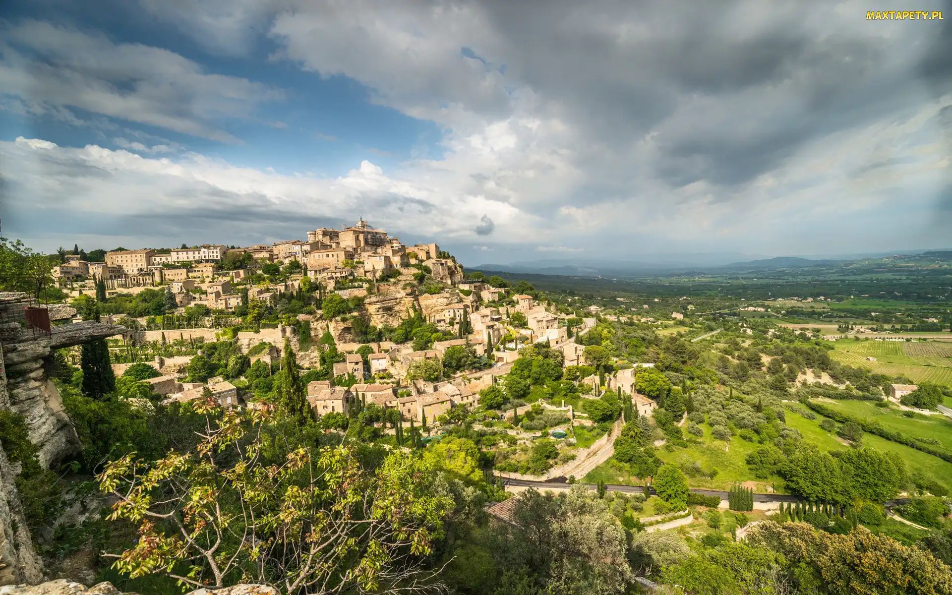 Prowansja, Wzgórze, Domy, Gordes, Francja