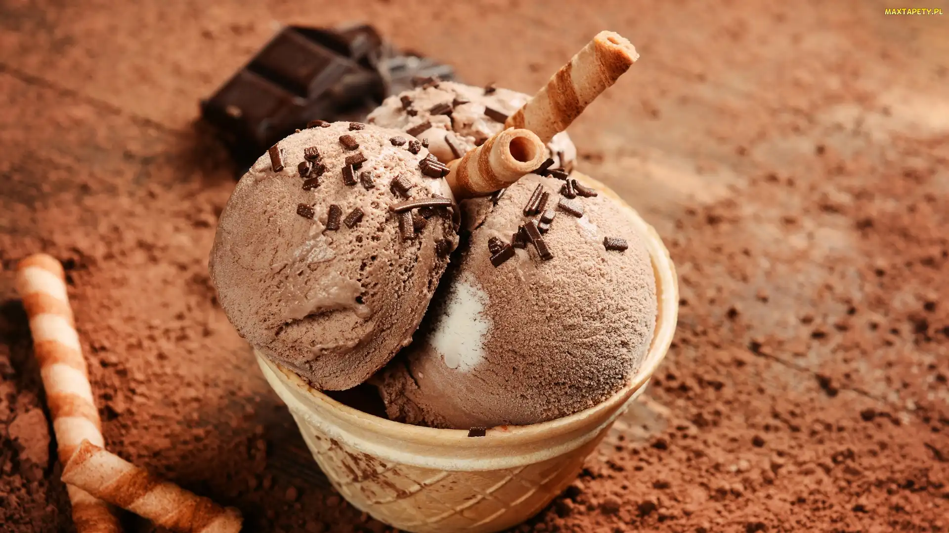 Czekolada, Kakao, Czekoladowe, Rurki, Miseczka, Lody, Wafel