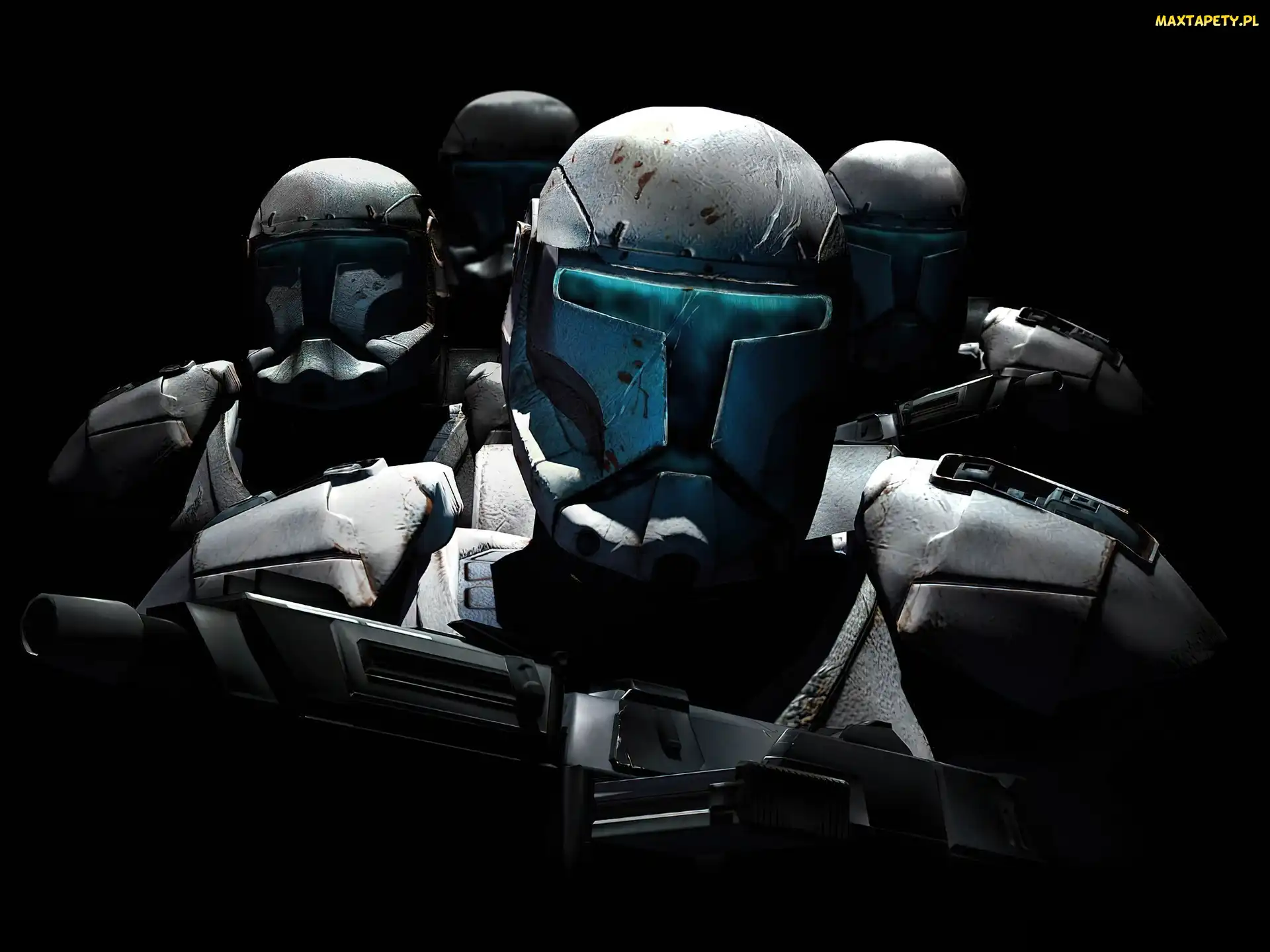 roboty, broń, Star Wars, ciemno