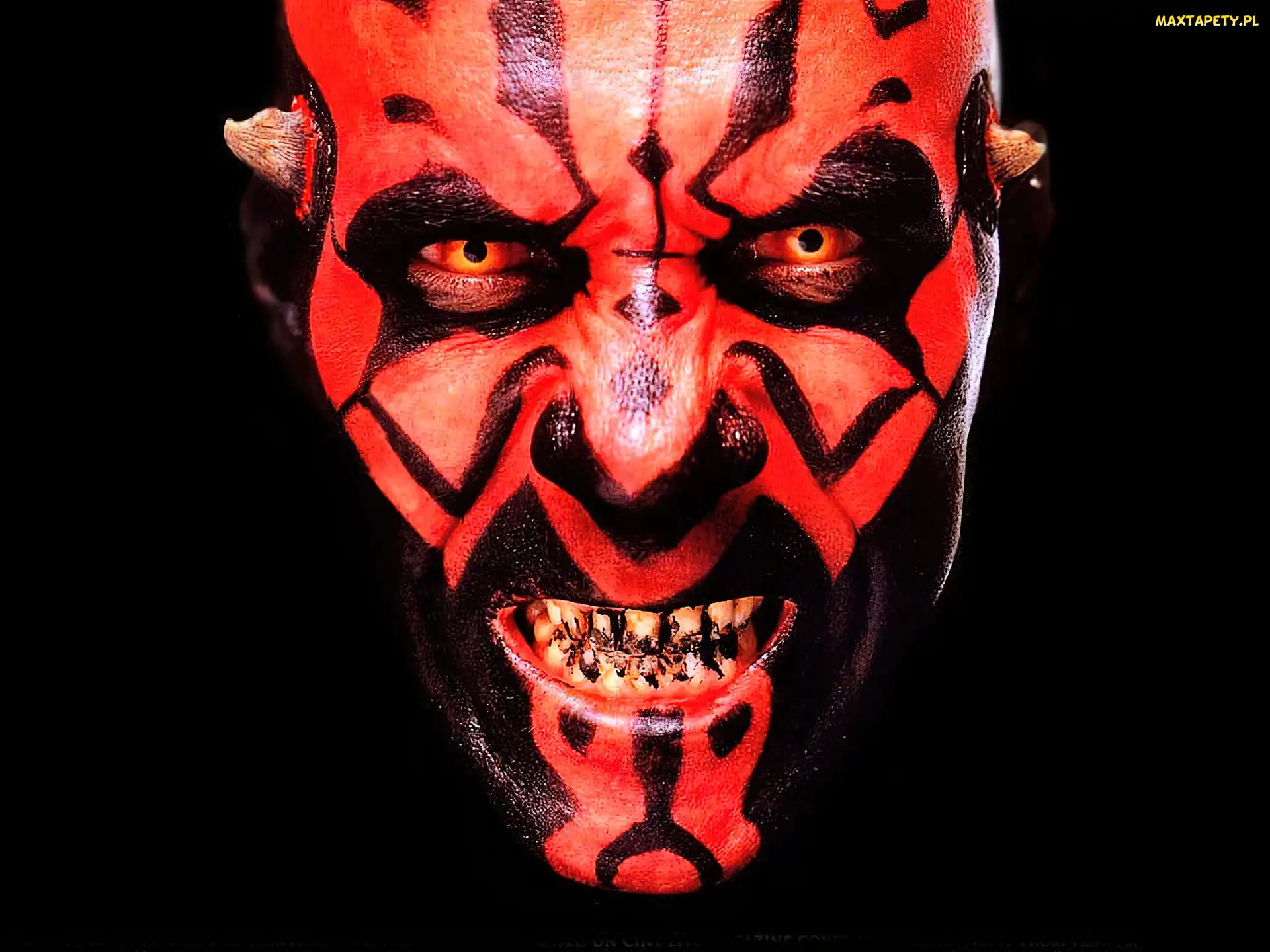 głowa, Darth Maul, Star Wars, zęby