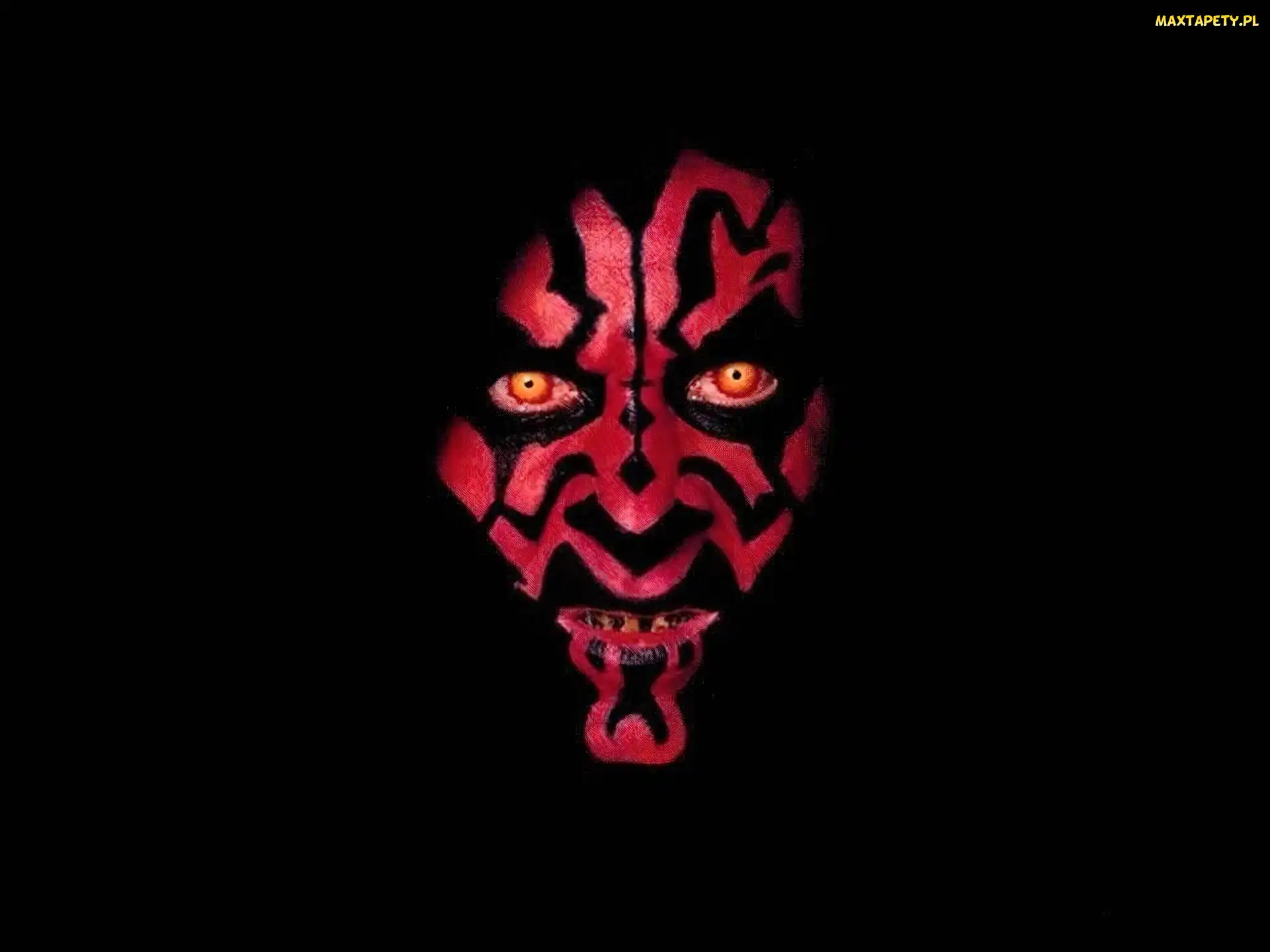 twarz, Darth Maul, tło, czarne, Star Wars
