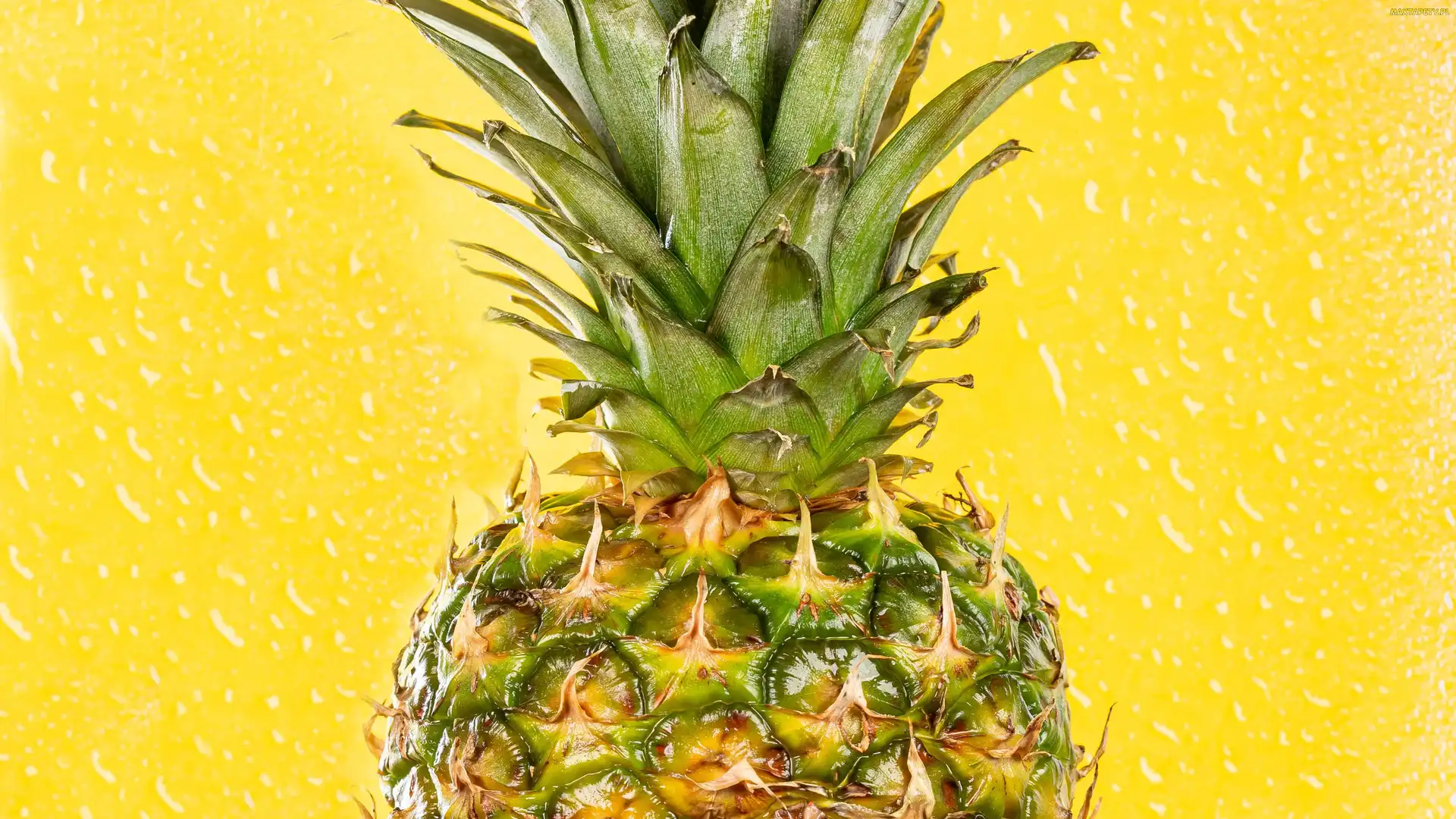 Owoc, Tło, Żółte, Dojrzały, Ananas