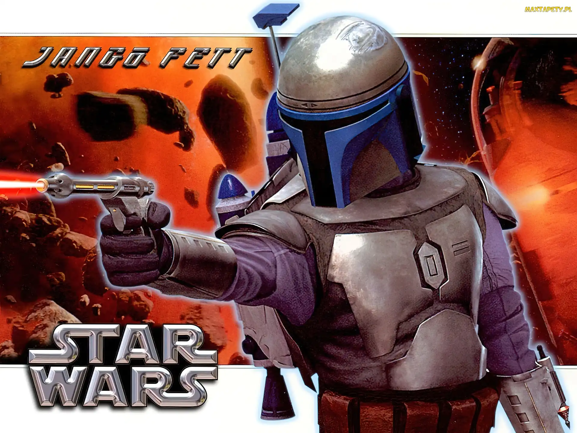 czerwień, pistolet, kask, postać, Star Wars