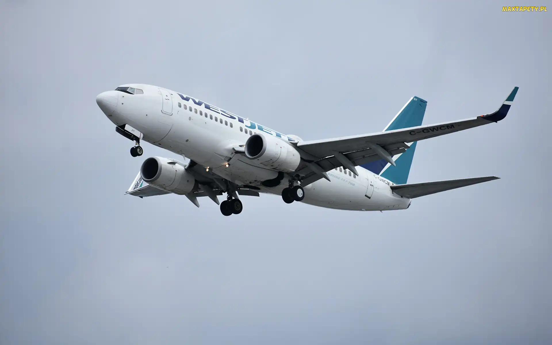 Samolot pasażerski, Boeing 737, Lot, Linia lotnicza, WestJet, Kanadyjska