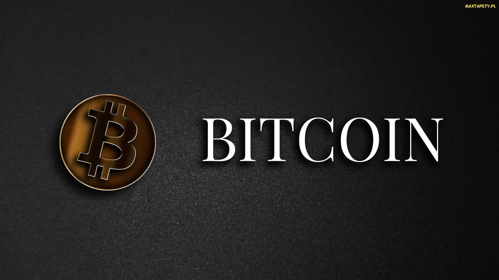 Ciemne tło, Logo, Bitcoin, Kryptowaluta