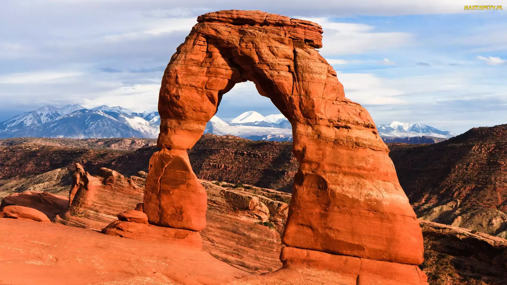 Stany Zjednoczone, Stan Utah, Góry, Park Narodowy Arches, Łuk skalny, Delicate Arch