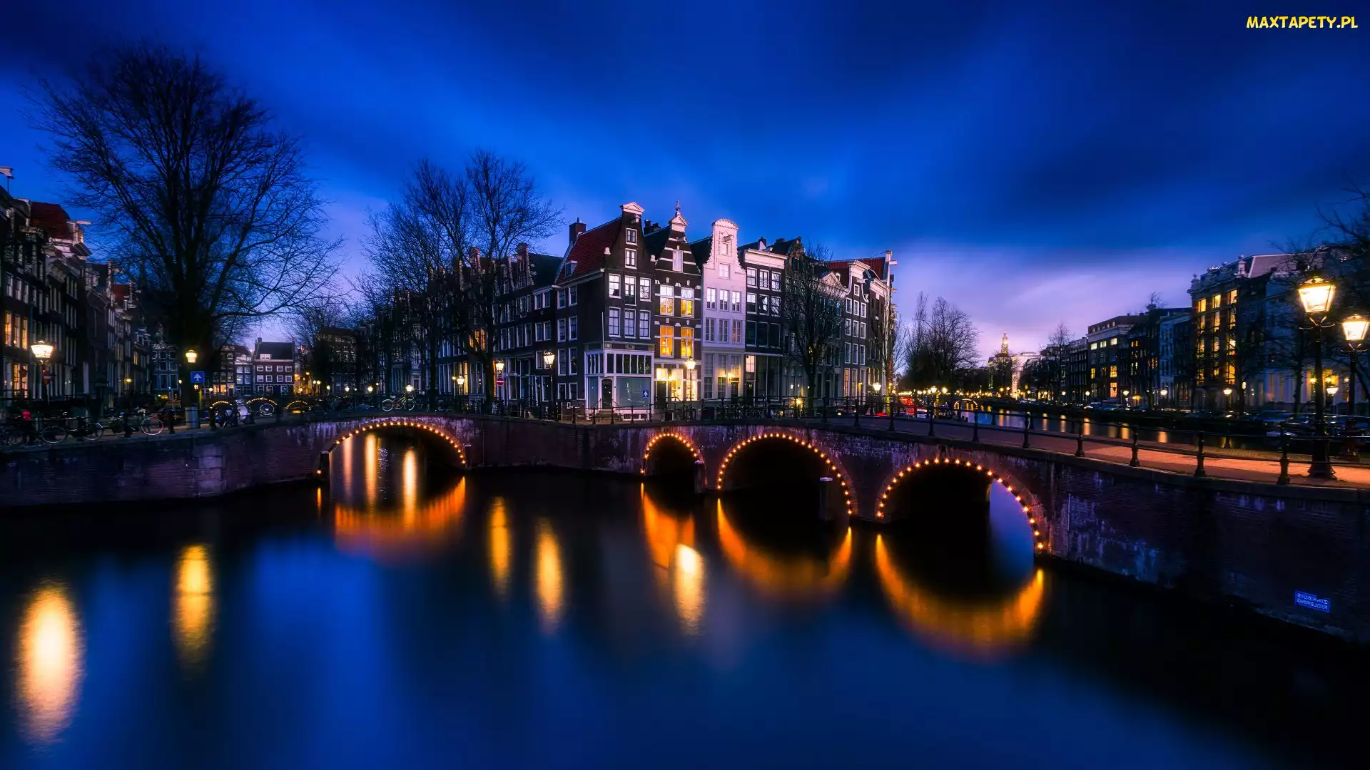 Amsterdam, Most, Rzeka, Domy, Holandia