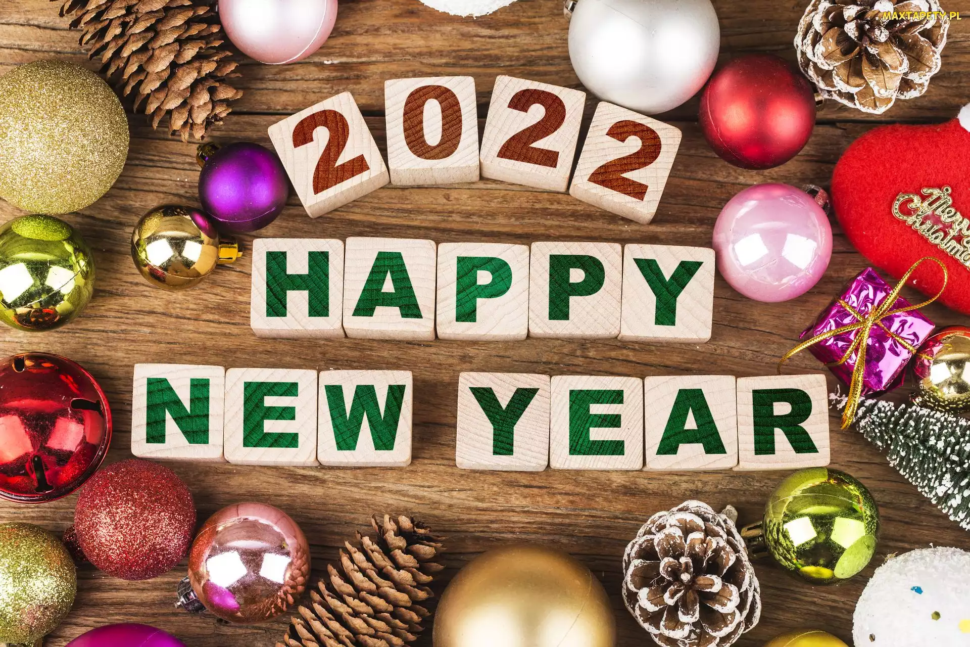 Bombki, 2022, Napis, Szczęśliwego Nowego Roku