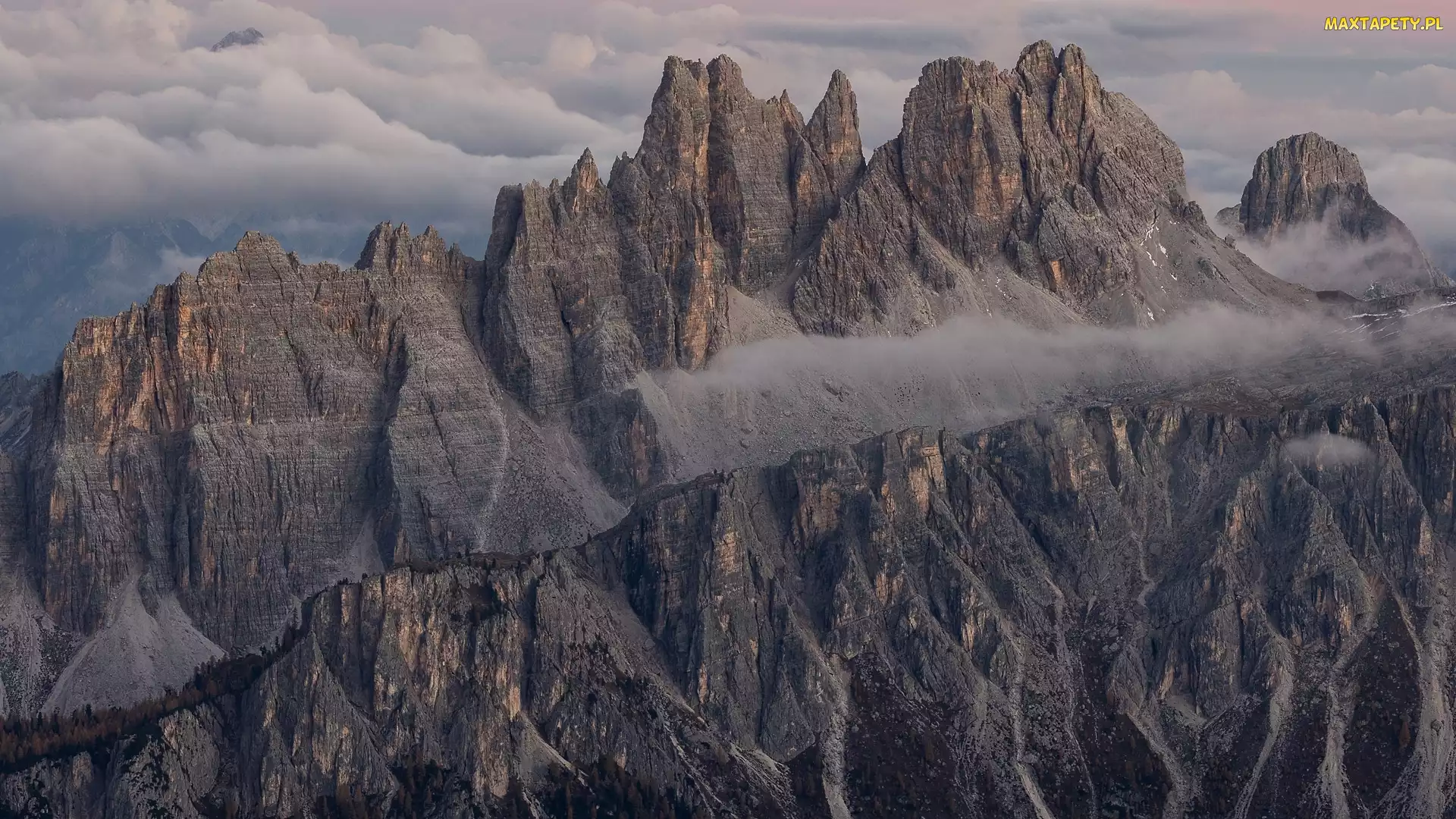 Włochy, Dolomity, Góry, Mgła