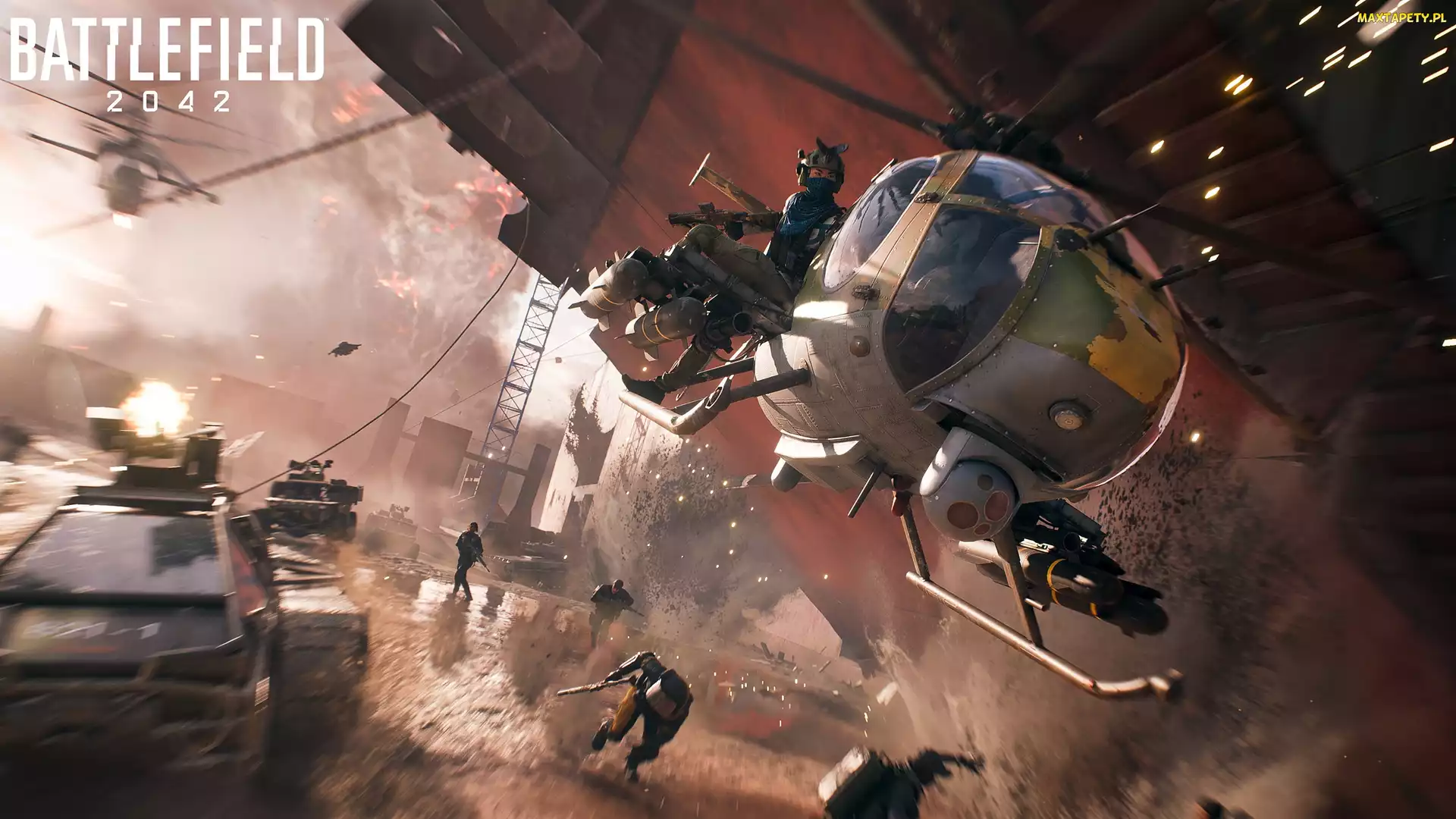 Battlefield 2042, Żołnierze, Helikopter, Walka, Gra