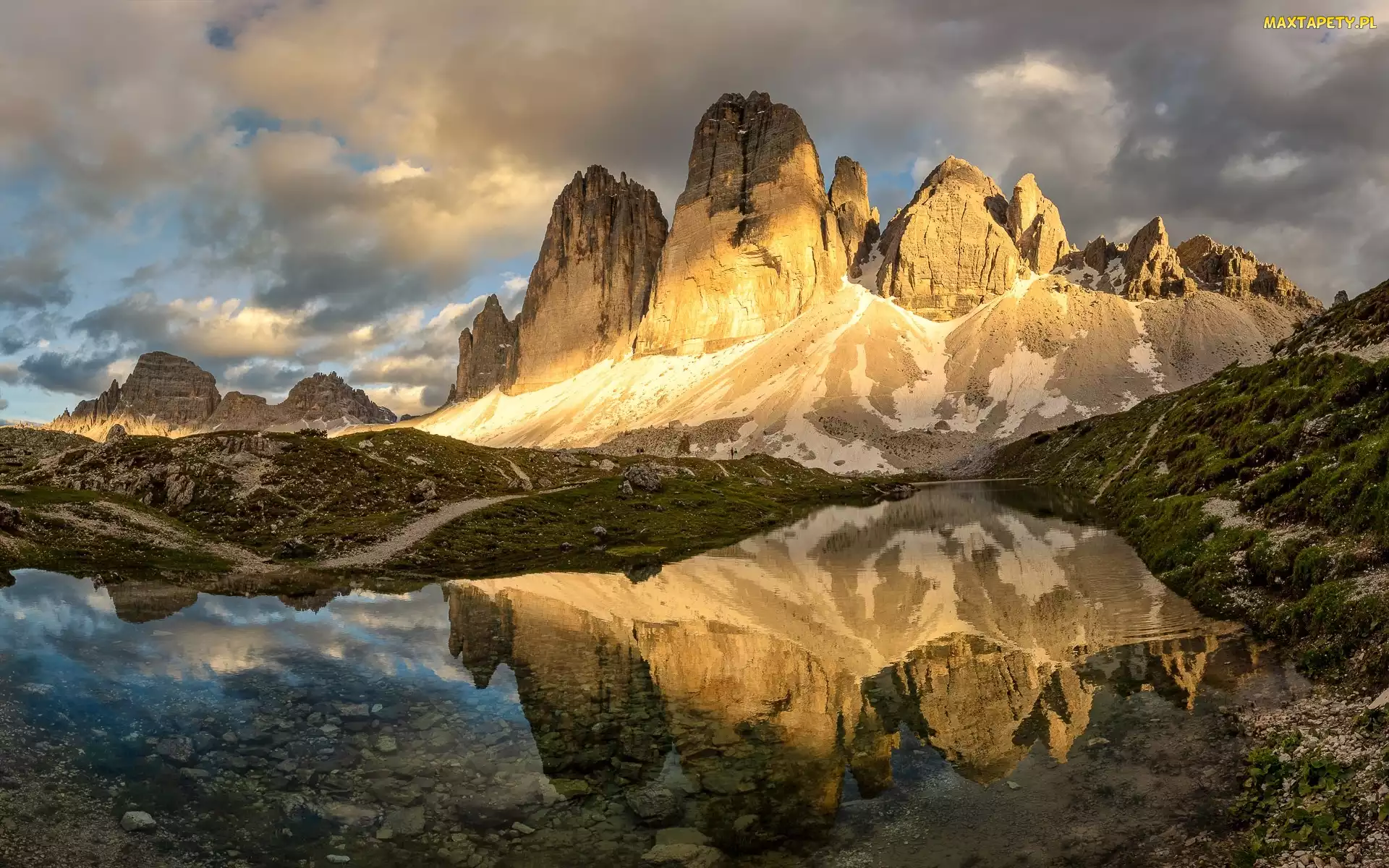 Dolomity, Włochy, Chmury, Tre Cime di Lavaredo, Góry