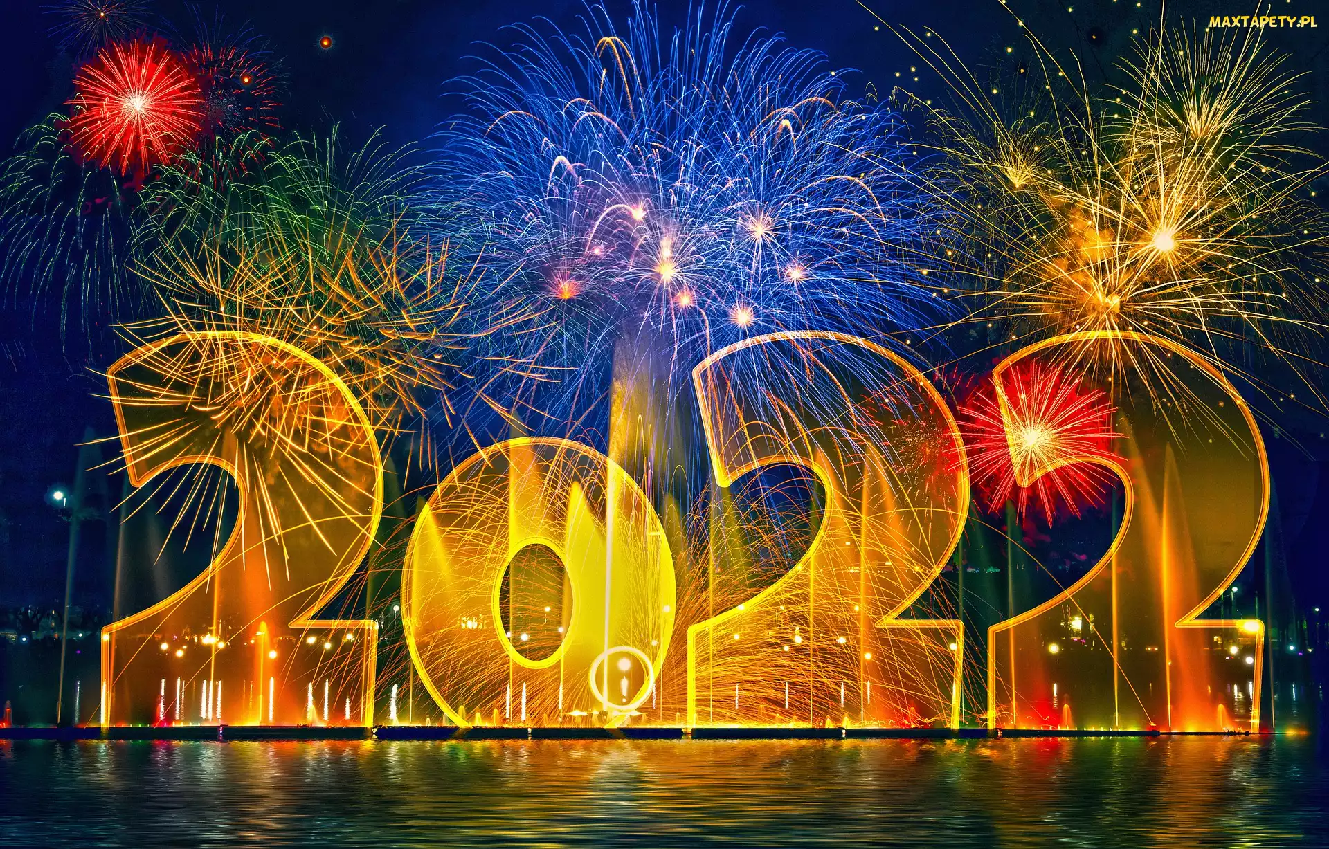 Ognie, Sztuczne, Nowy Rok, 2022, Powitanie, Fajerwerki