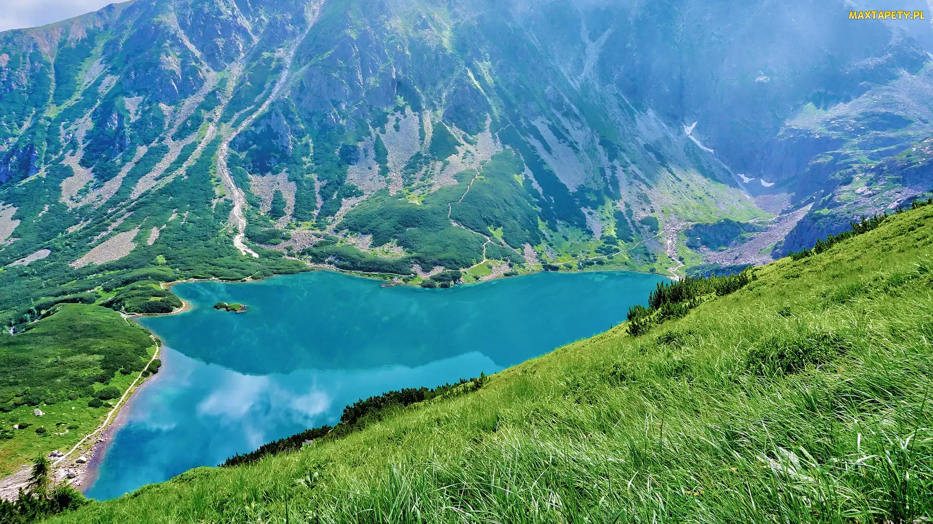 Trawa, Wzgórze, Tatry, Polska, Czarny Staw Gąsienicowy, Góry, Jezioro