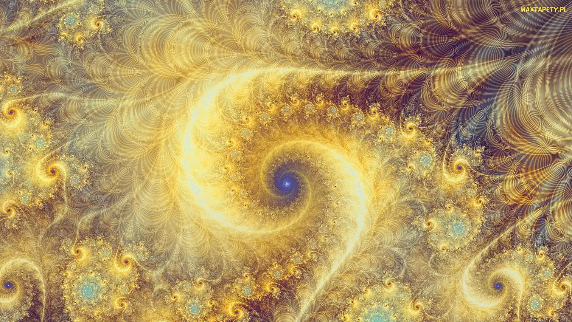 Fraktal, Grafika, Złote, Spirale