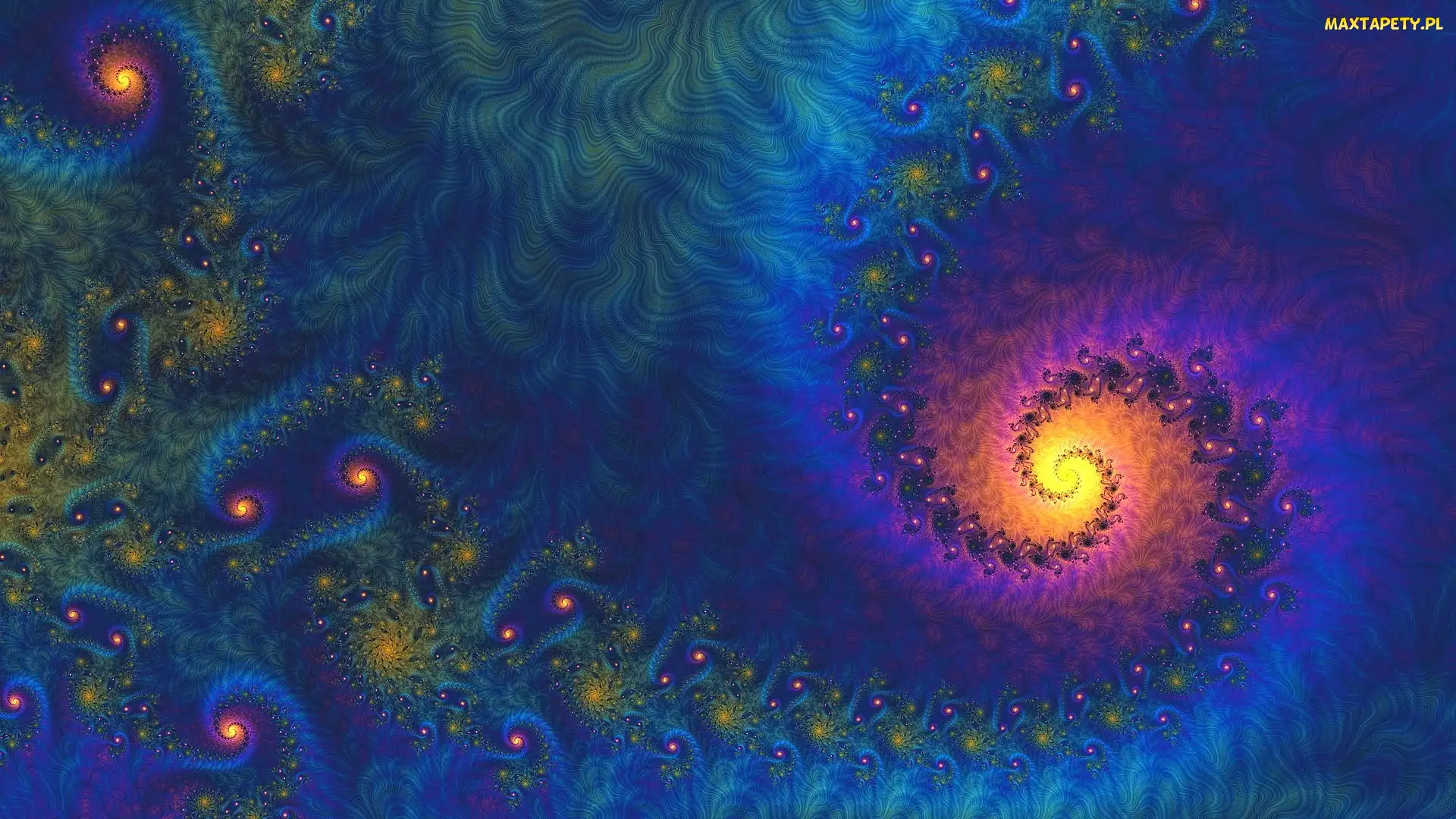 Spirala, Granatowe tło, Fraktal
