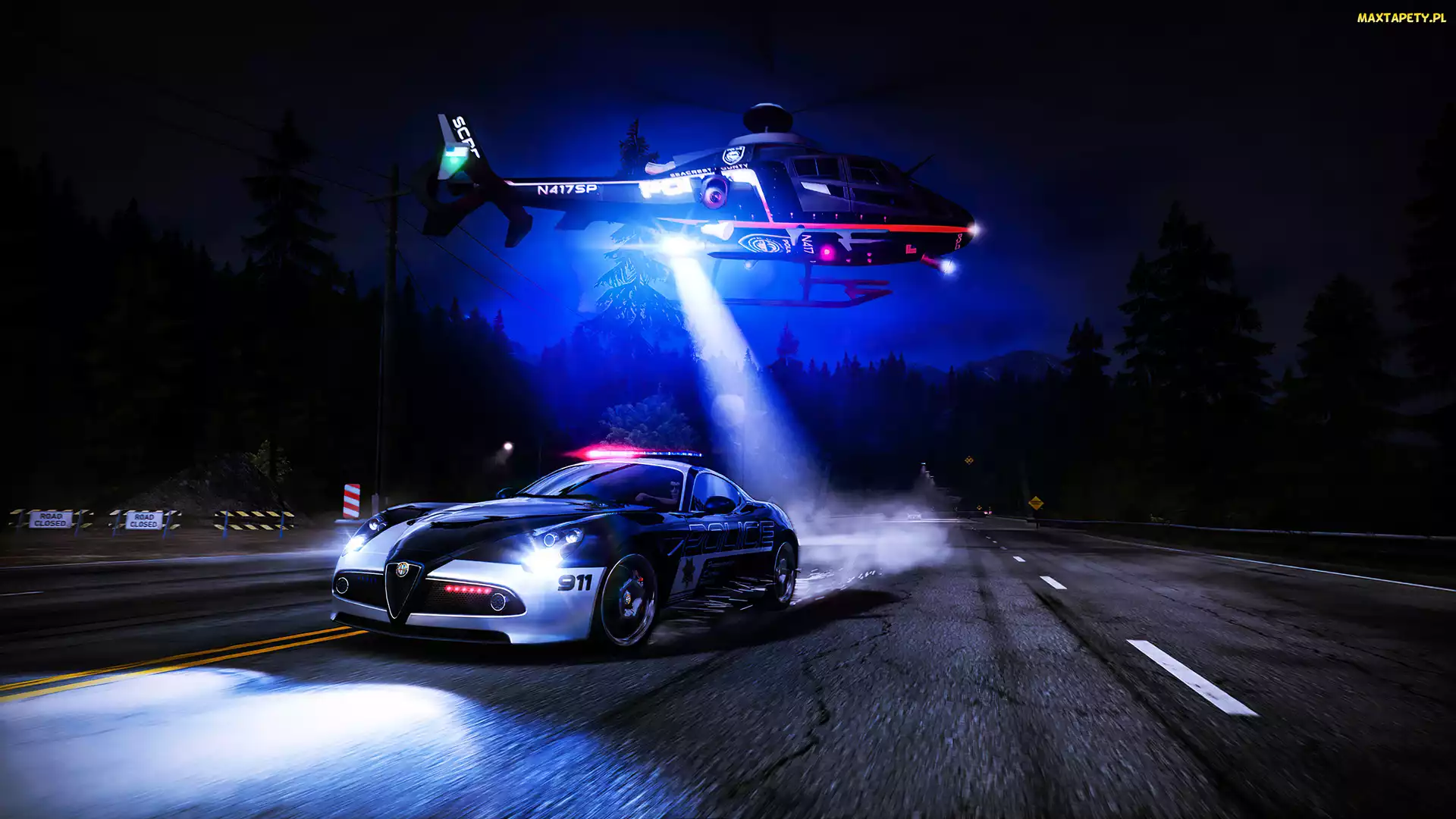 Helikopter, Samochód policyjny, Gra, Need for Speed Hot Pursuit Remastered