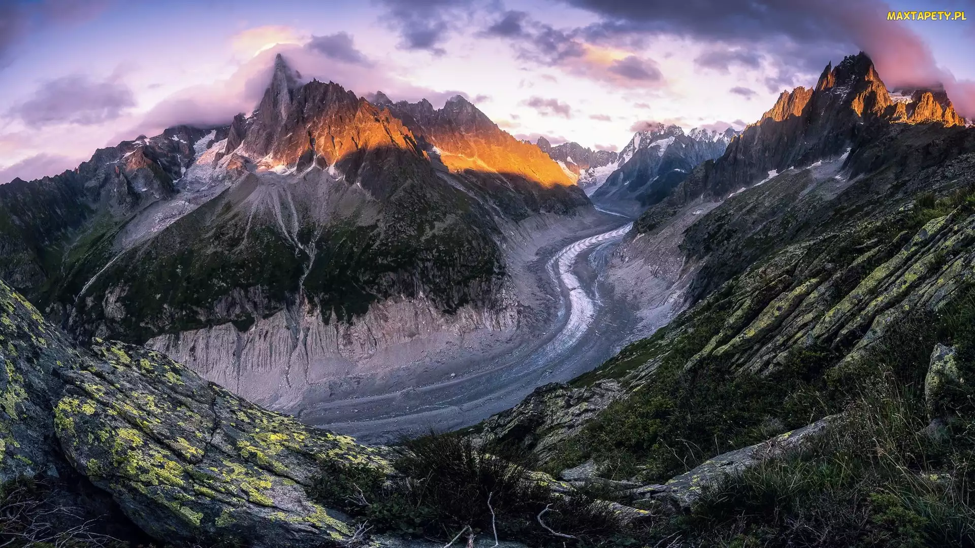 Francja, Mer de Glace, Alpy, Góry, Masyw Mont Blanc, Lodowiec