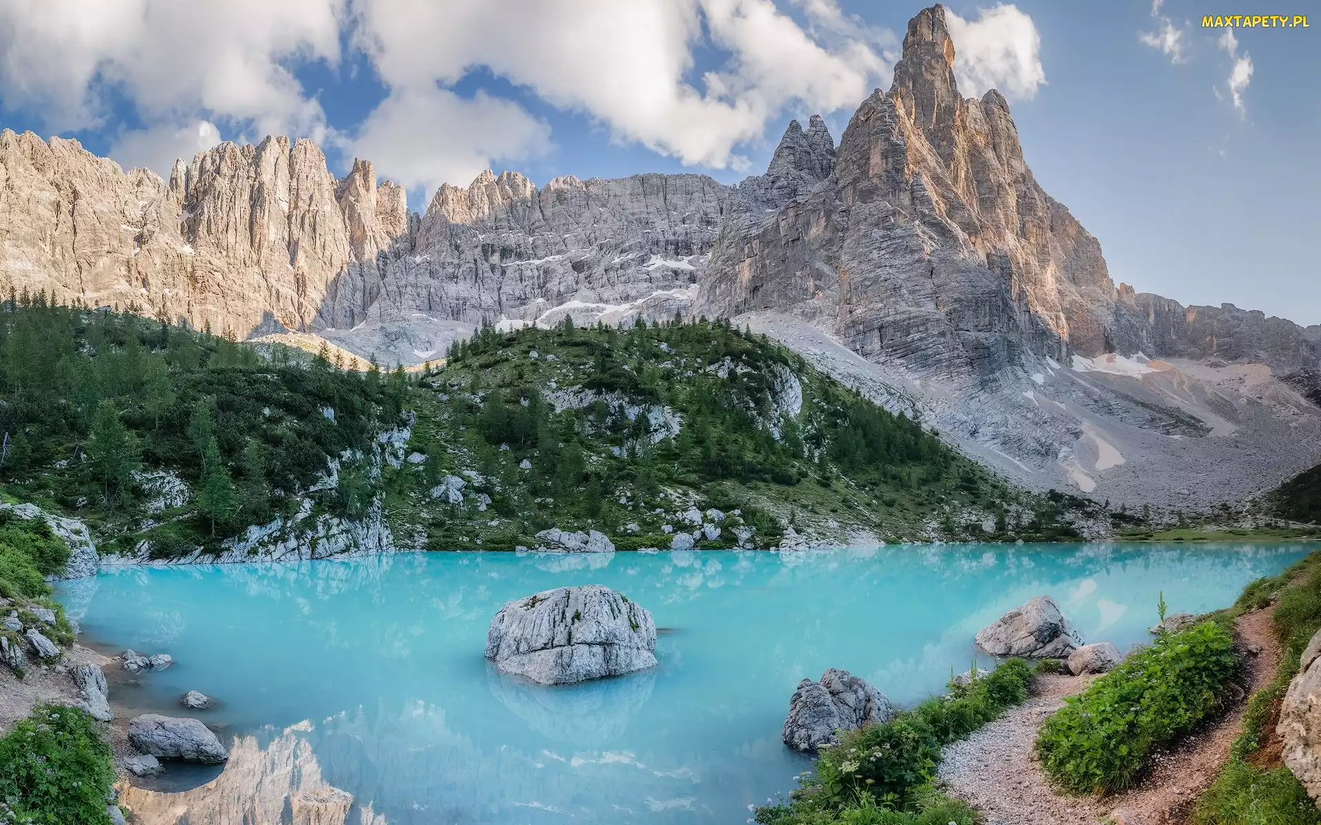 Włochy, Masyw Sorapiss, Sorapis Lake, Jezioro, Góry, Dolomity