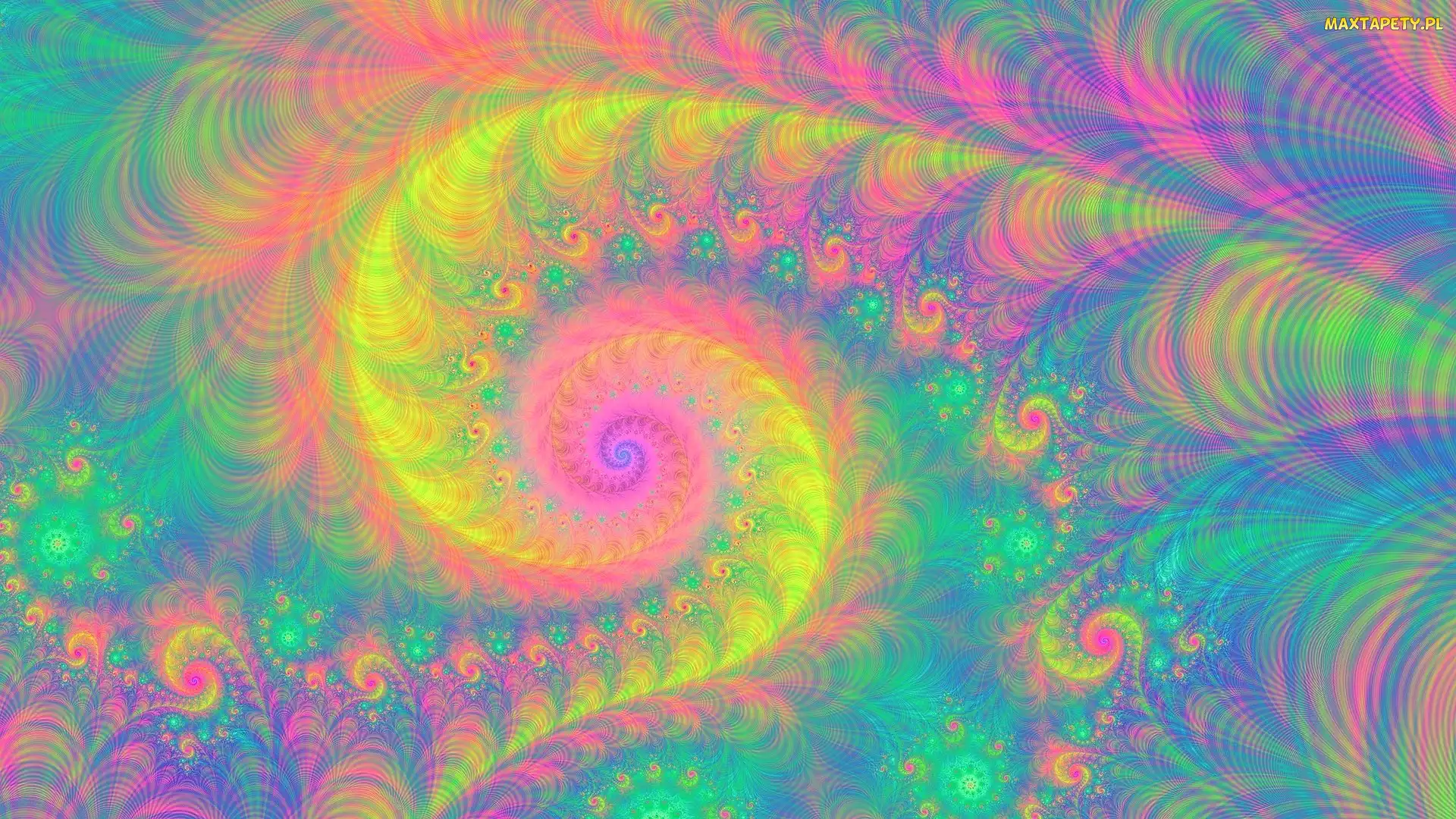 Spirala, Kolorowe tło, Fraktal
