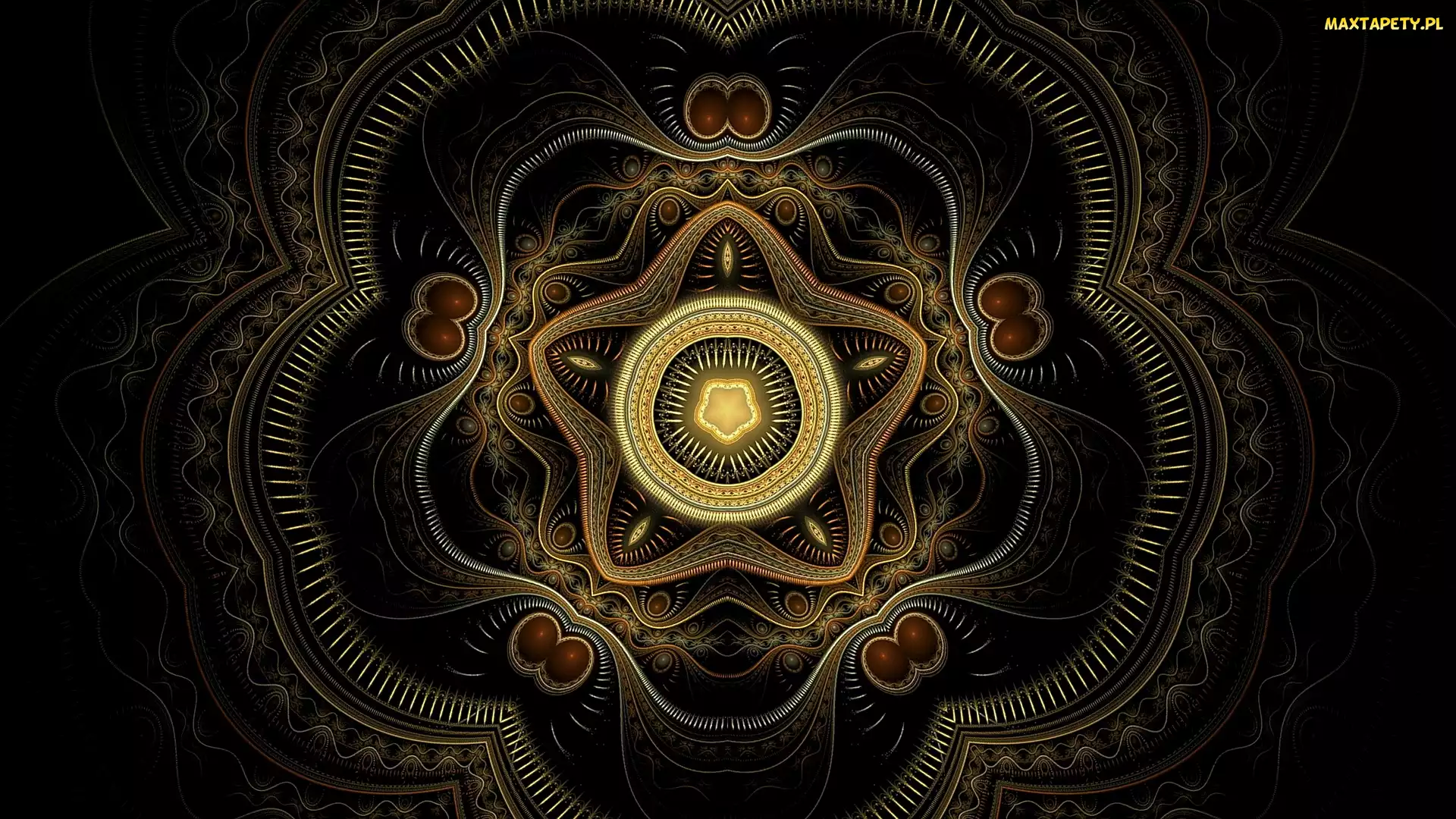 Rozeta, Mandala, Fraktal, Złota