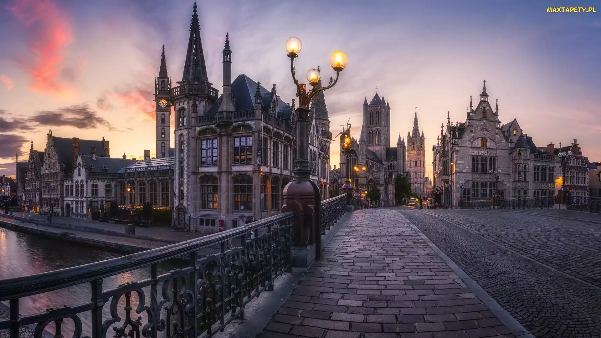 Gandawa, Kościół św Mikołaja, Latarnie, Belgia, Smocza Wieża, Most św Michała, Dzwonnica