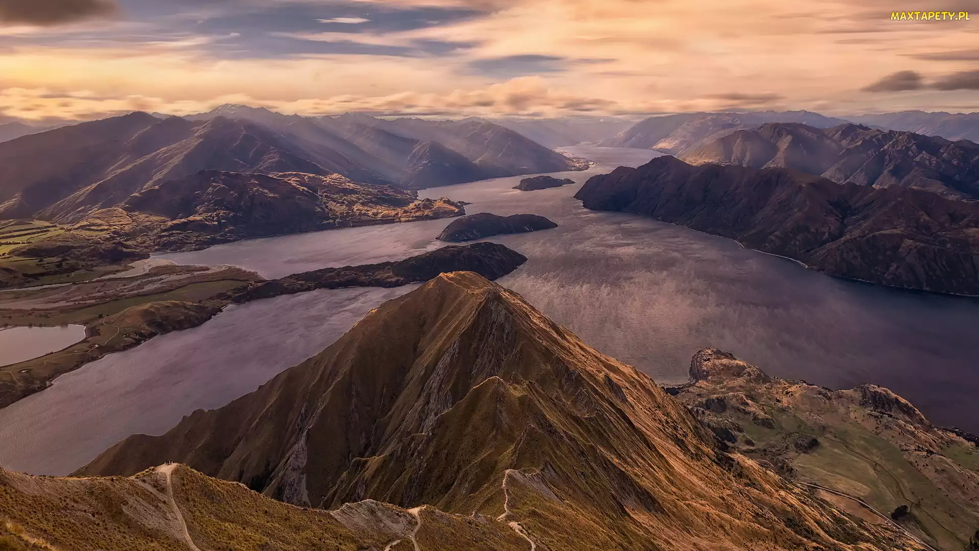 Góry, Nowa Zelandia, Roys Peak, Góra, Jezioro Wanaka