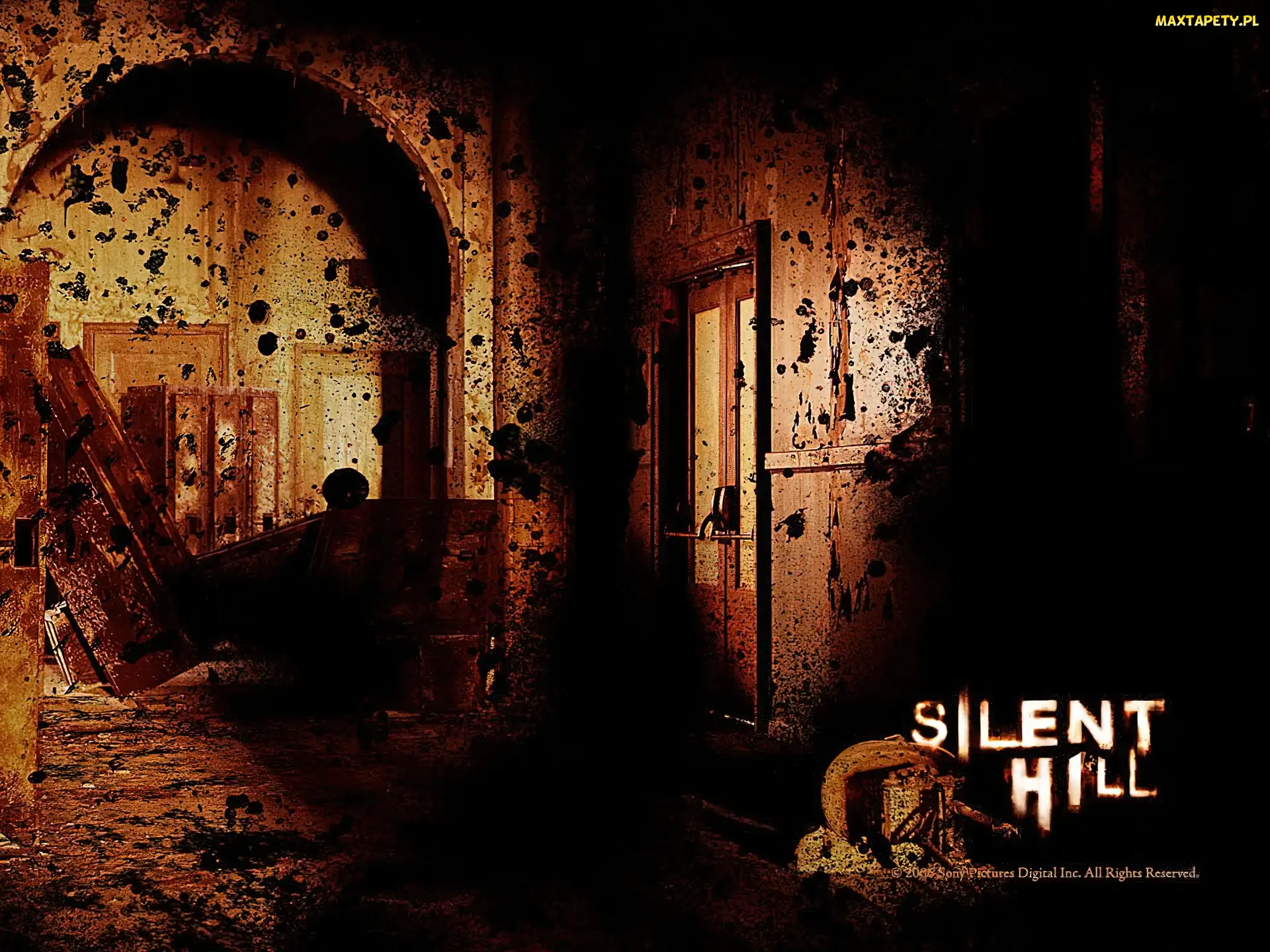 plamy, drzwi, Silent Hill, dom