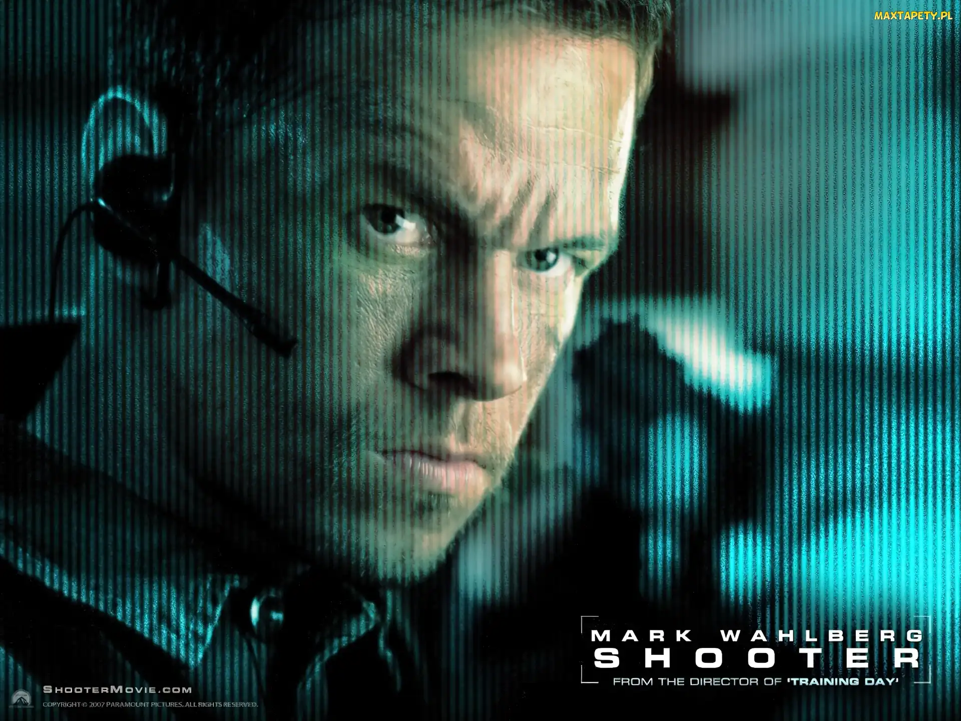 Shooter, mikrofon, twarz, Mark Wahlberg