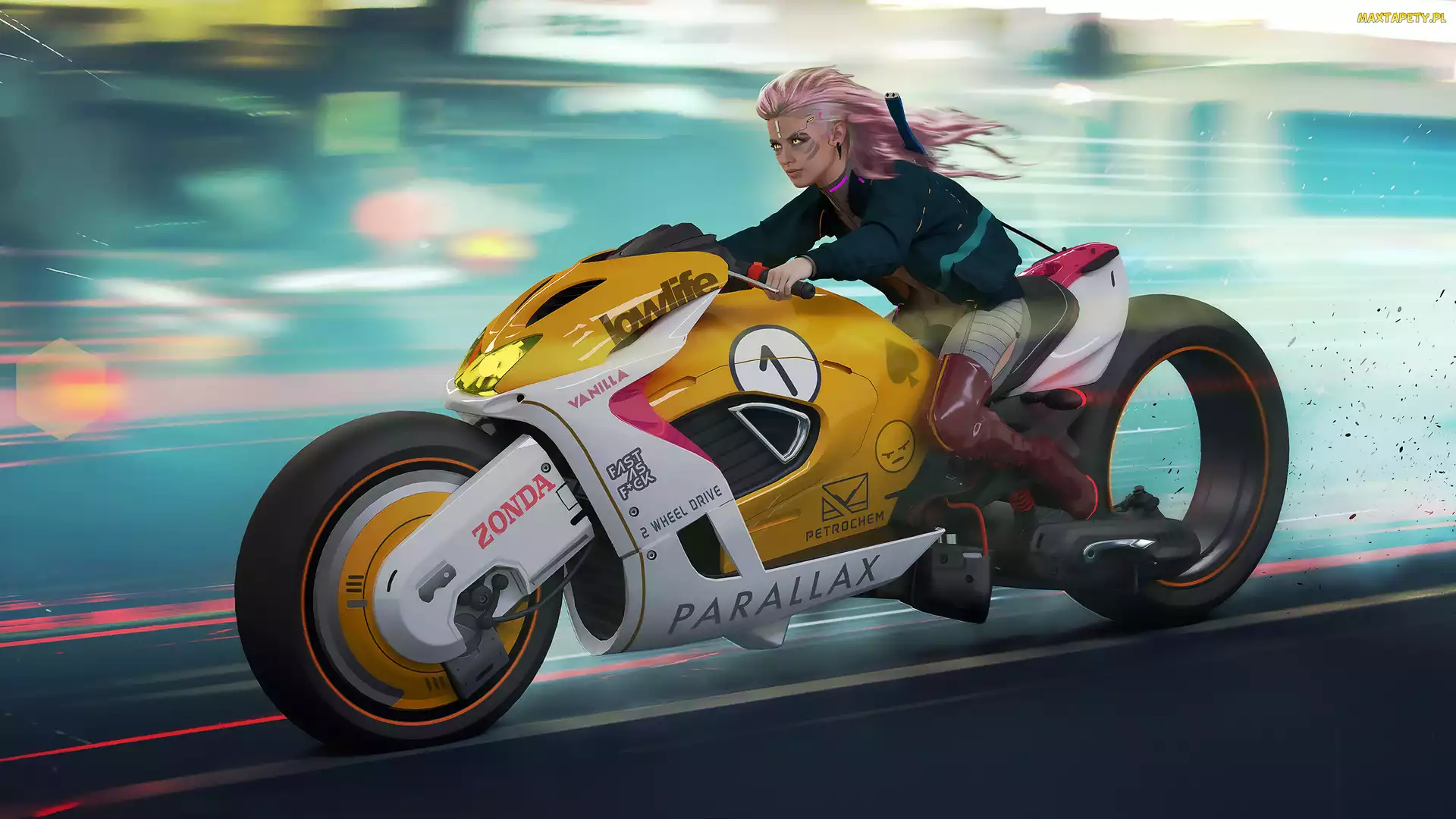Kobieta, Kierowca, Cyberpunk Red, Gra, Motocykl, Zonda Parallax