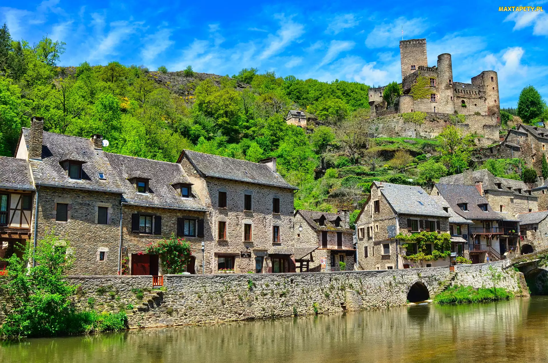 Belcastel, Zamek Belcastel, Domy, Rzeka Aveyton, Francja