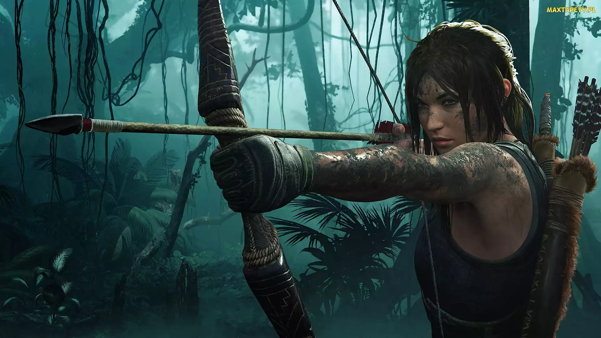 Łuk, Shadow of the Tomb Raider, Gra, Dżungla, Lara Croft