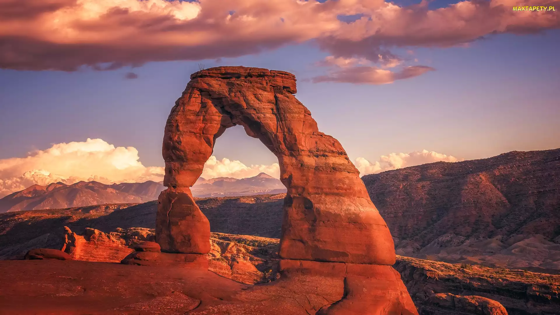 Stan Utah, Delicate Arch, Góry, Stany Zjednoczone, Łuk skalny, Park Narodowy Arches, Skała