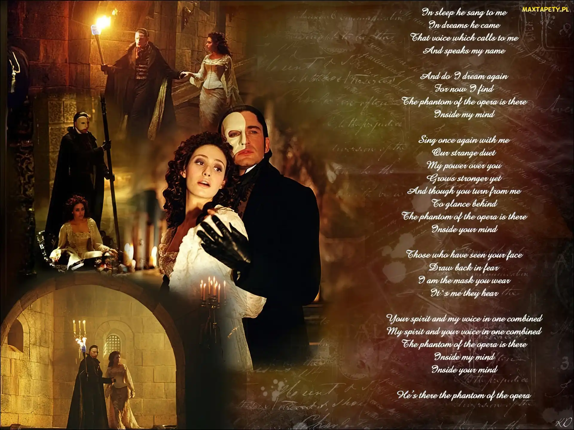 pochodnia, postacie, Phantom Of The Opera, wiersz