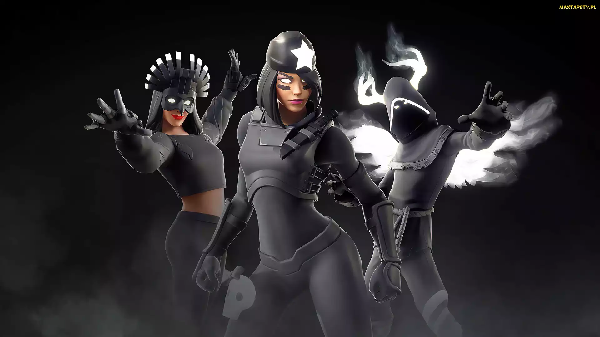 Gra, Czarne, Postacie, Uniformy, Kobiety, Shadows Rising Pack, Fortnite, Zestaw, Chwała cieniom