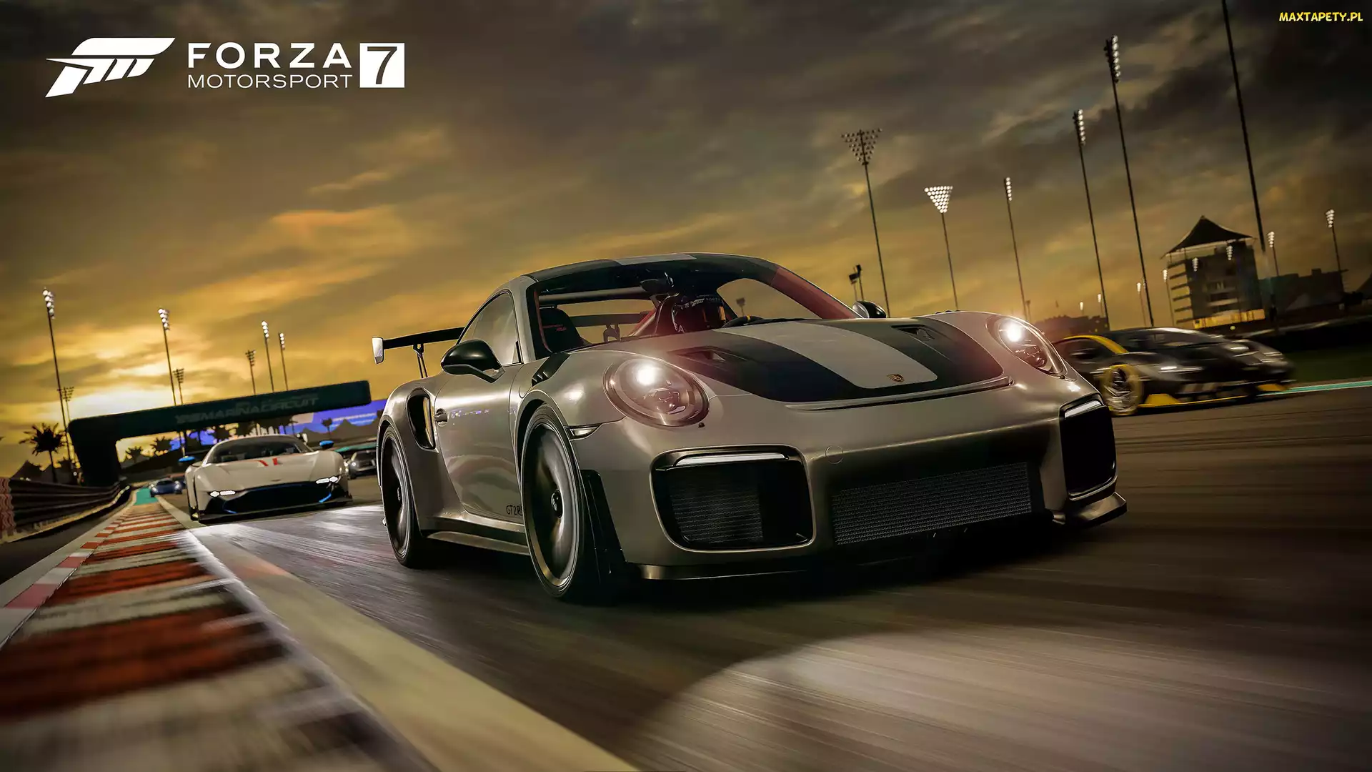 Noc, Wyścig, Forza Motorsport 7, Plakat, Tor, Gra, Porsche 911 GT2 RS
