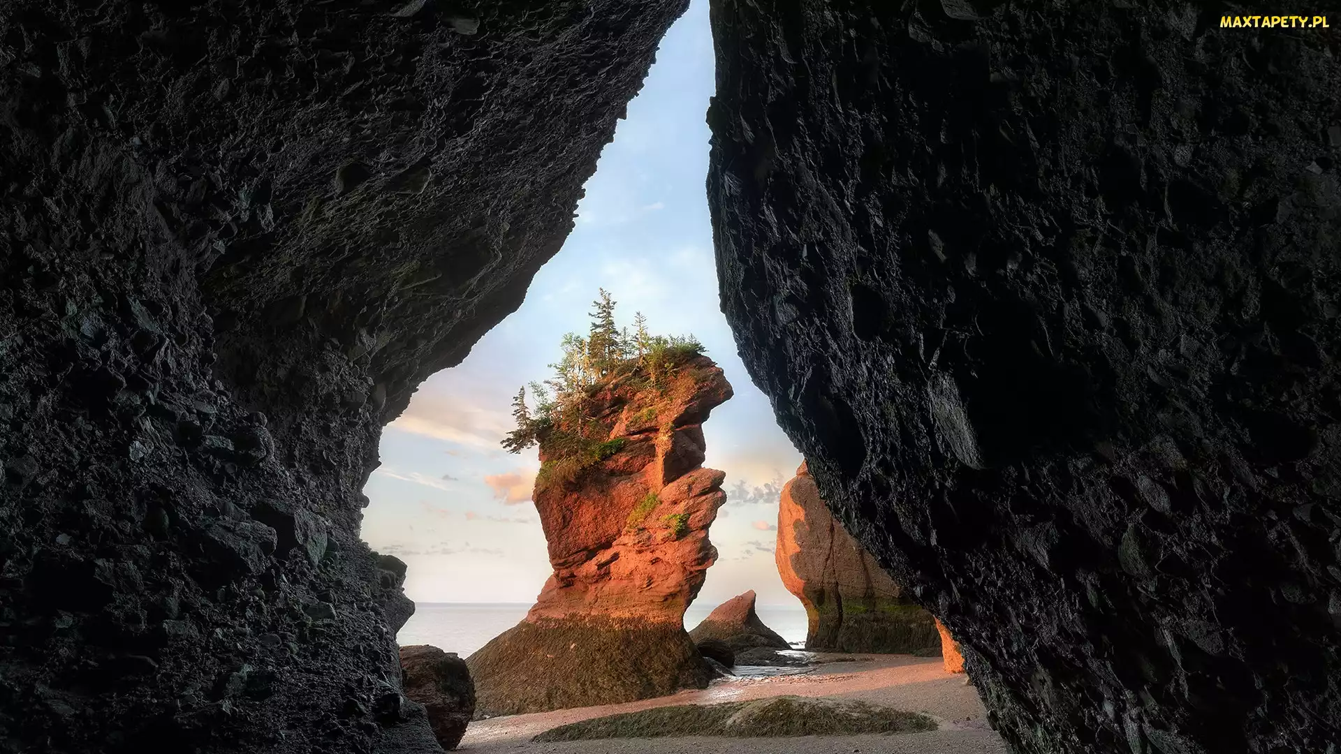 Jaskinia, Kanada, Nowy Brunszwik, Park Hopewell Rocks, Skały