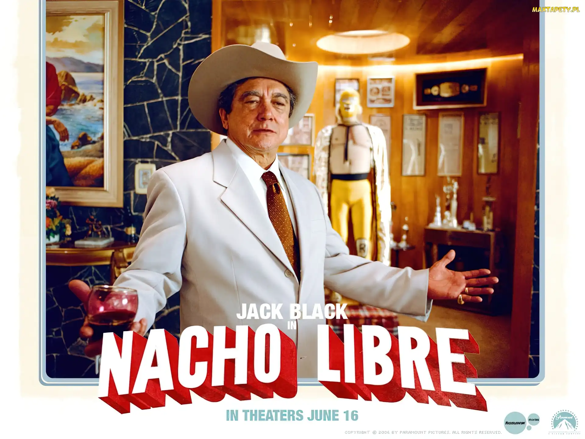 garnitur, kapelusz, Nacho Libre, mężczyzna