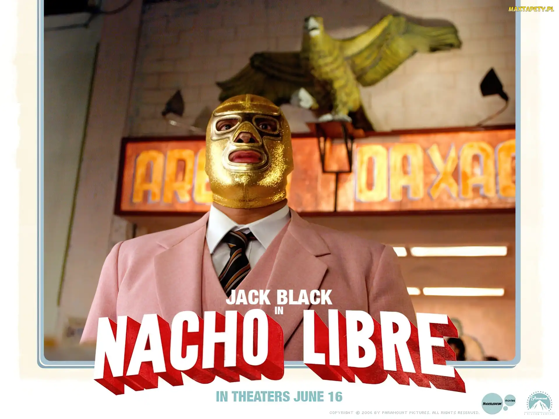 maska, ptak, garnitur, różowy, Nacho Libre