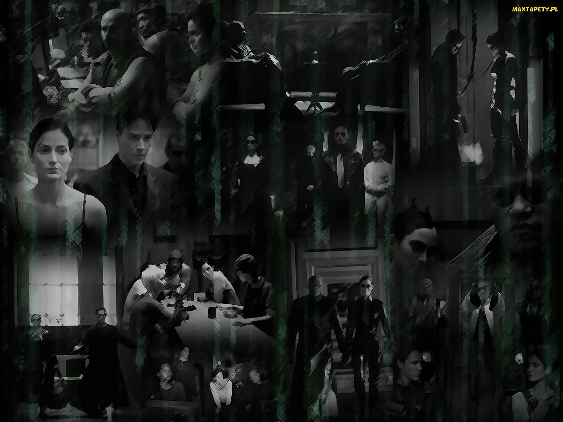 stół, garnitur, Matrix, postacie