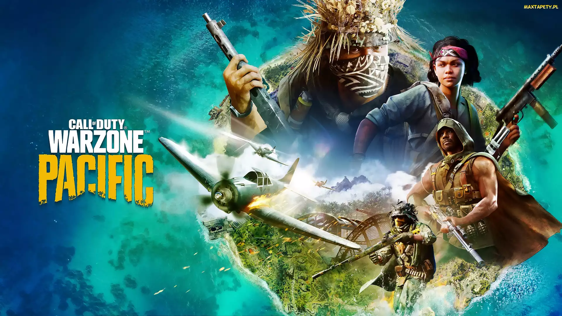 Plakat, Broń, Call of Duty Warzone Pacific, Gra, Samolot, Postacie