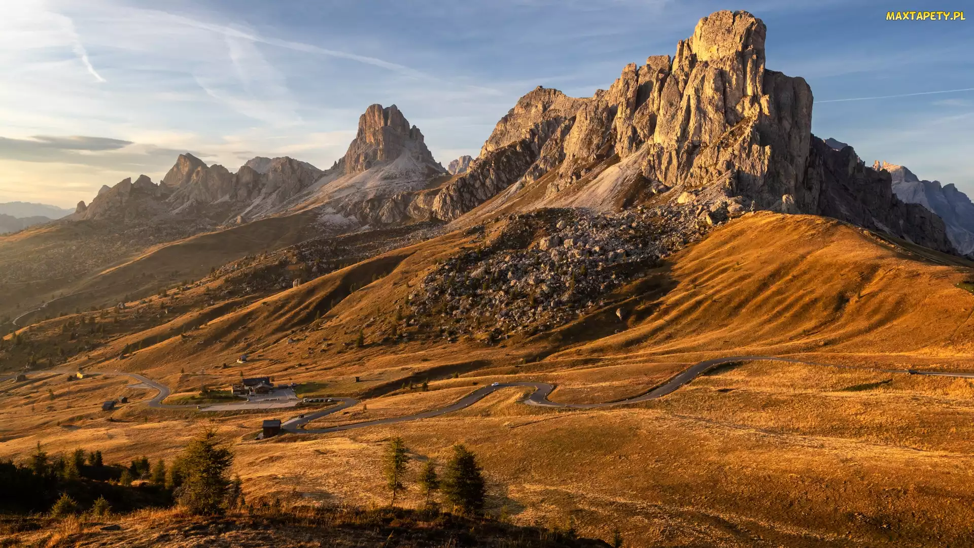 Włochy, Prowincja Belluno, Przełęcz, Dolomity, Passo di Giau, Góry