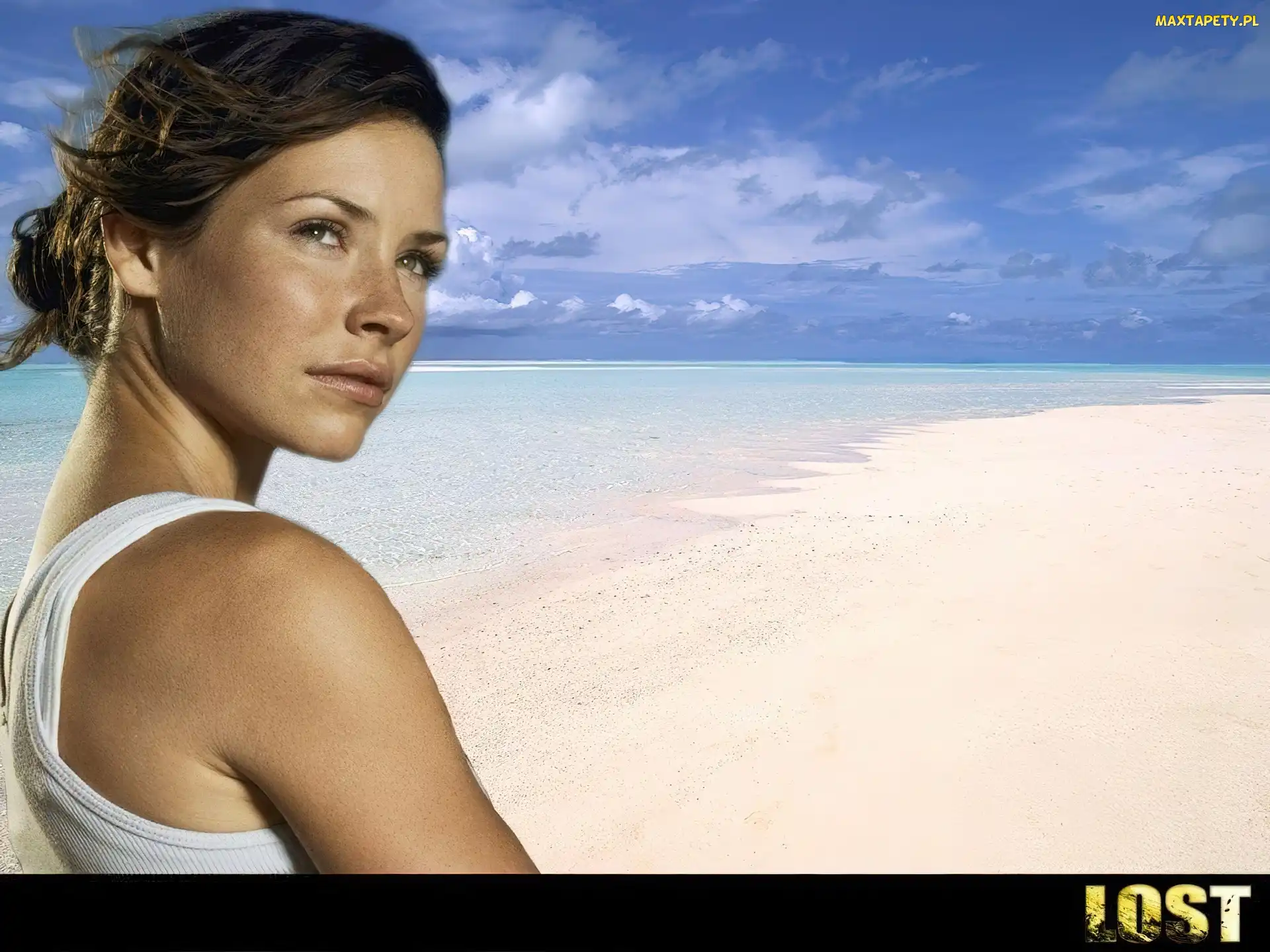 plaża, ocean, Lost, Serial, Zagubieni, Evangeline Lilly