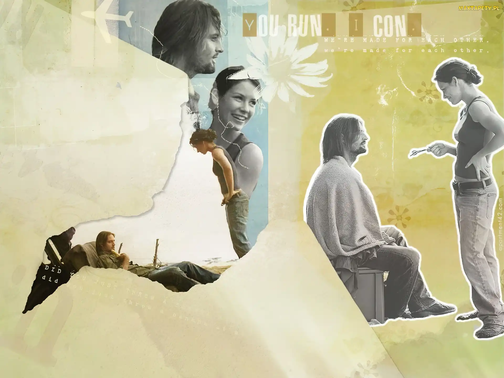 Filmy Lost, kartka, Maggie Grace, podarta, Josh Holloway