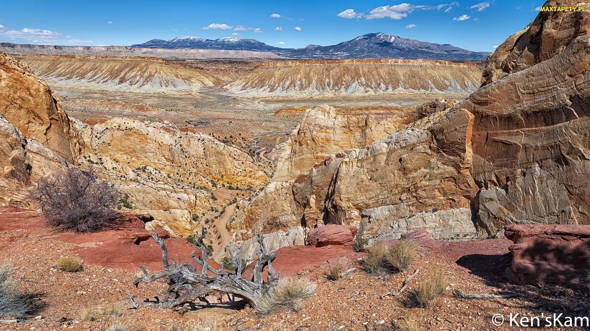 Stany Zjednoczone, Utah, Dolina, Skały, Strike Valley, Park Narodowy Capitol Reef