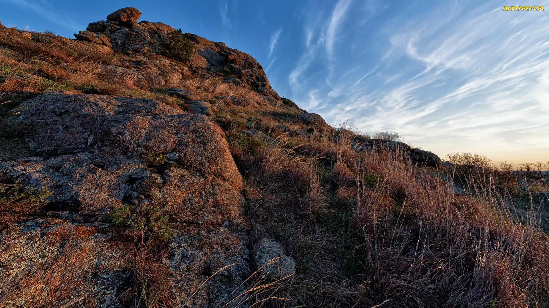 Stany Zjednoczone, Oklahoma, Wichita Mountains, Góry, Skały, Rośliny
