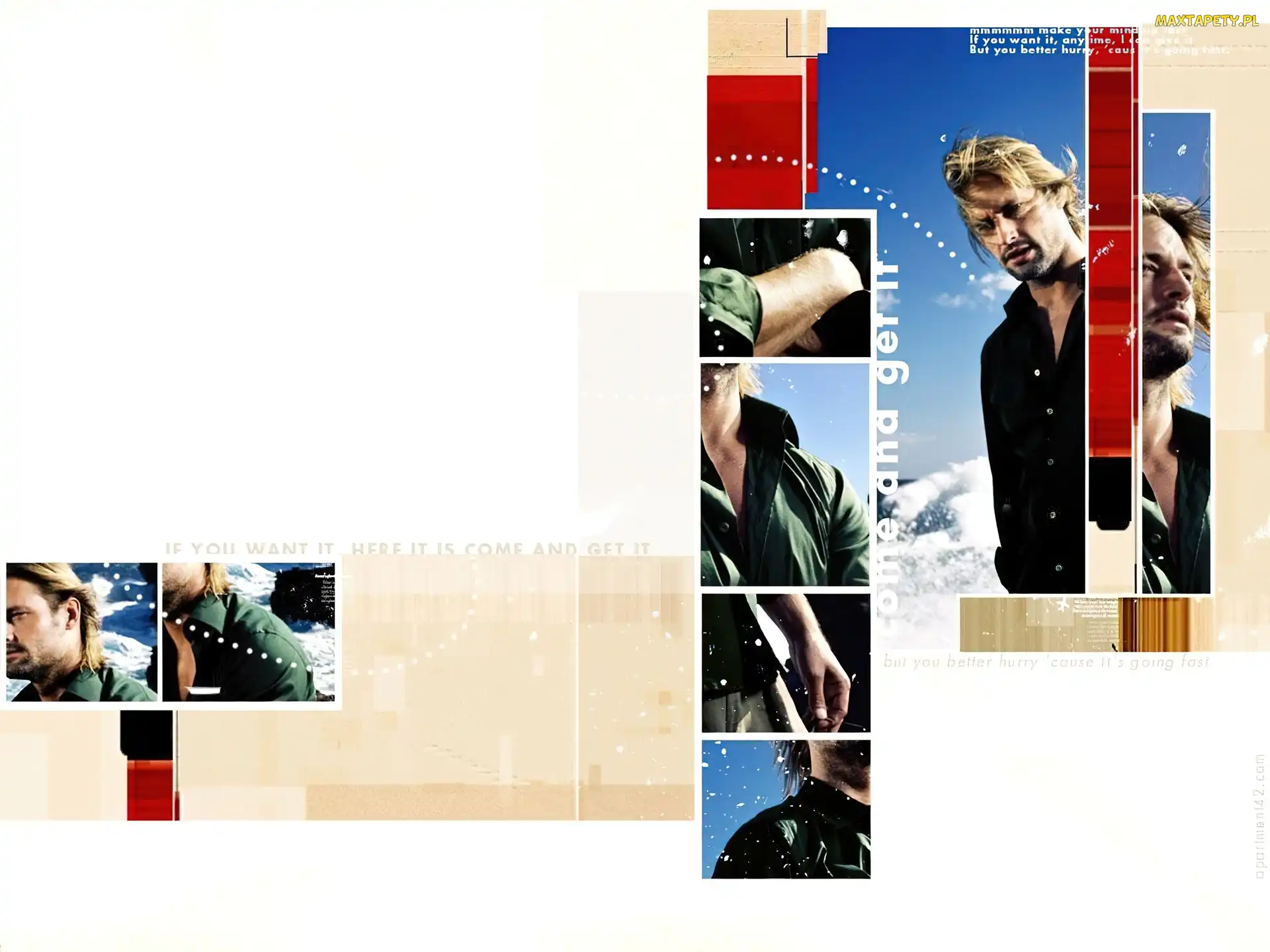 Lost, Josh Holloway, napis, zdjęcia, Serial