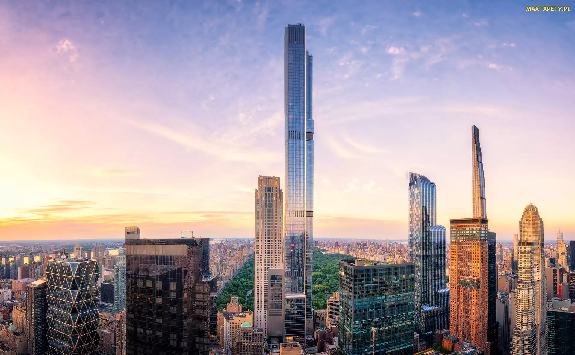Nowy Jork, Drapacze chmur, Park Centralny, Manhattan, Stany Zjednoczone