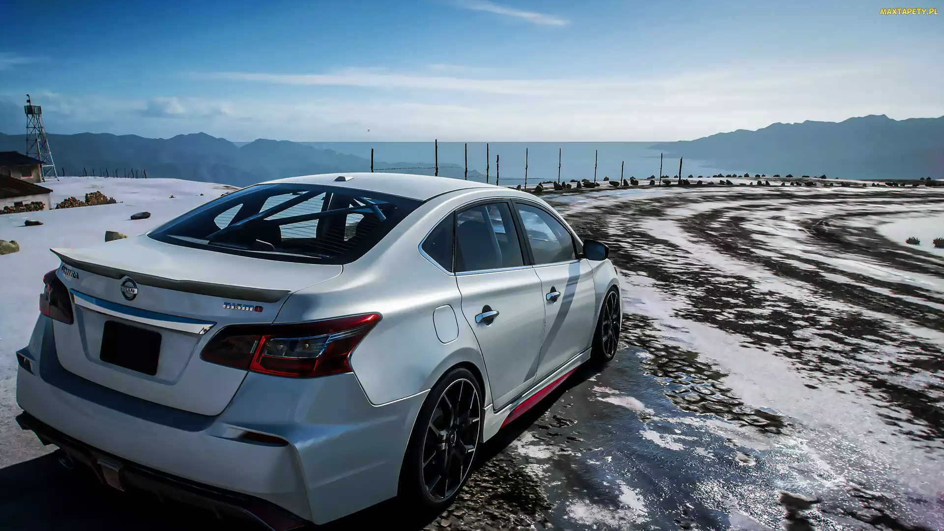 Tył, Nissan Sentra, Forza Horizon 5, Biały