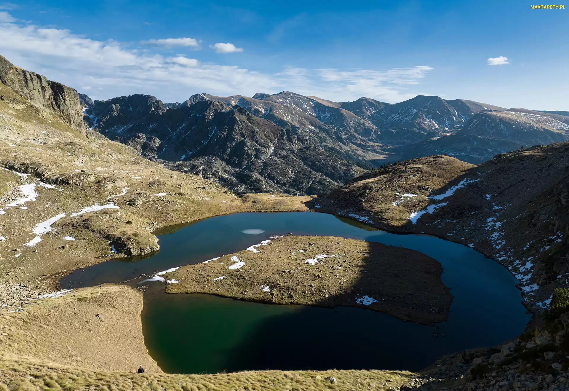 Niebo, Góry, Dolina, Jezioro