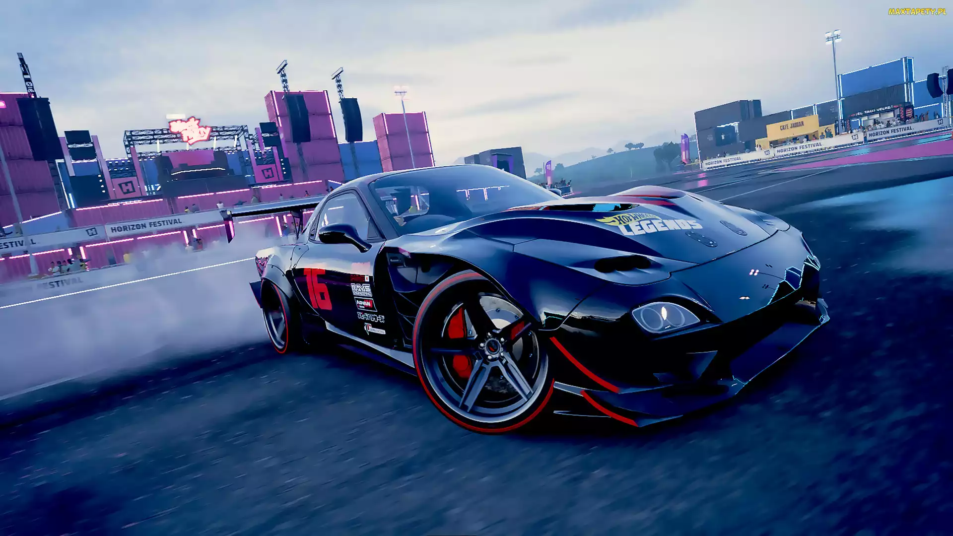 Czarna, Mazda RX-7, Gra, Forza Horizon 5 Hot Wheels